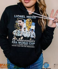 Lionel Messi 16th anniversary Fifa World Cup 2006 2022 thank you for the memories signature shirt