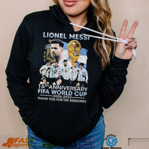 Lionel Messi 16th anniversary Fifa World Cup 2006 2022 thank you for the memories signature shirt