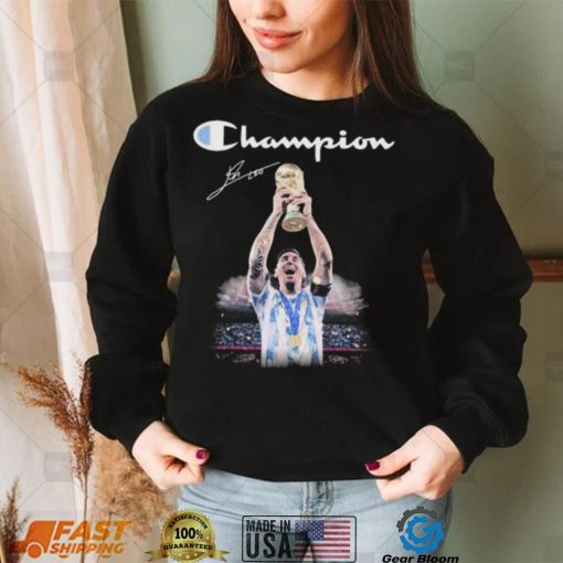 Lionel Messi Argentina Champion FIFA World Cup 2022 Signature T shirt