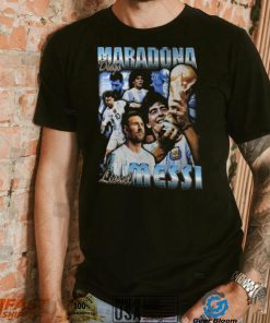 Lionel Messi Diego Maradona Argentina Legends WC 2022 Vintage Shirt