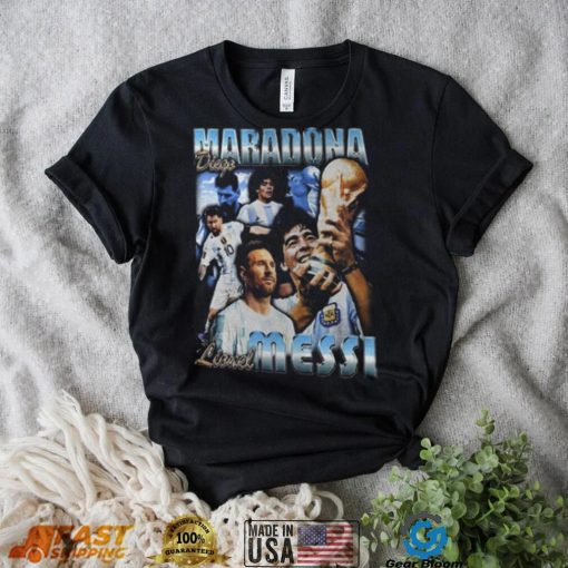 Lionel Messi Diego Maradona Argentina Legends WC 2022 Vintage Shirt