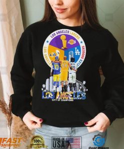 Los Angeles Rams Los Angeles Dodgers And Los Angeles Lakers City Of Champions Shirt