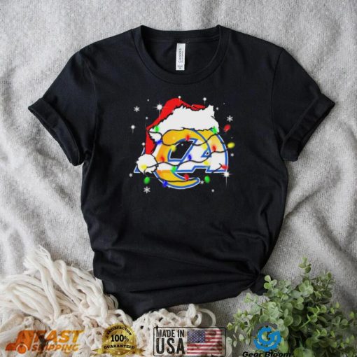 Los Angeles Rams Santa Hat Christmas Light Shirt