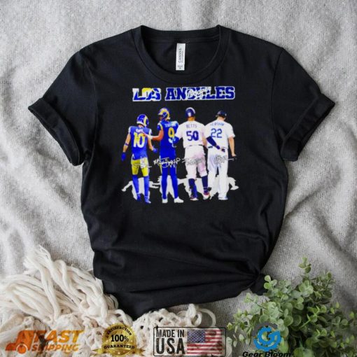 Los angles rams and los angeles Dodgers kupp stafford betts and kershaw signatures T shirt