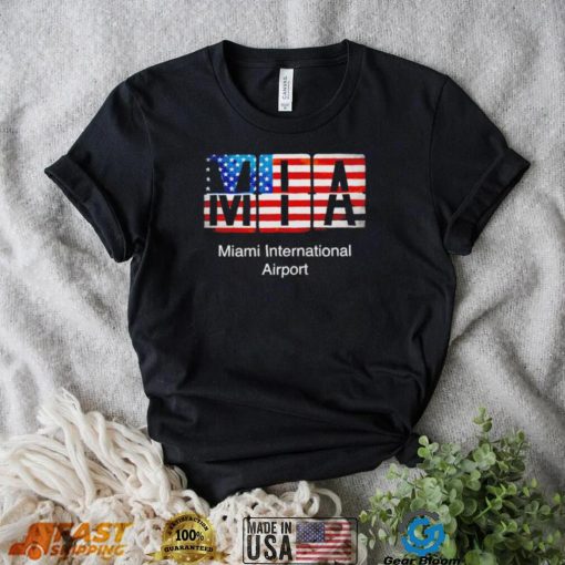MIA Miami International Airport American flag shirt