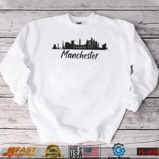 Manchester England Cityscape Skyline Silhouette Shirt