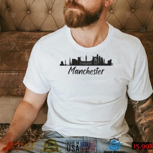 Manchester England Cityscape Skyline Silhouette Shirt