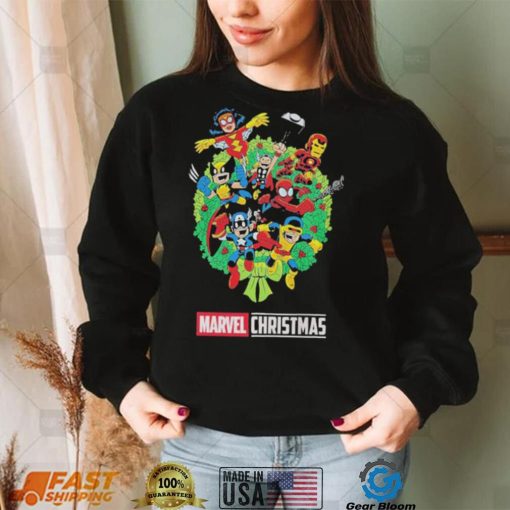 Marvel Christmas Wreath Shirt