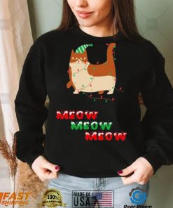 Meow Meow Meow Cat And Christmas Tree Shirt