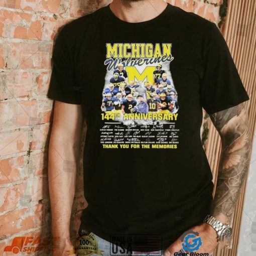 Michigan Wolverines 144th Anniversary 1879 2023 Thank You For The Memories Signatures Shirt