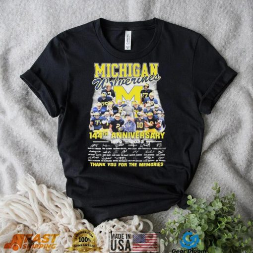 Michigan Wolverines 144th Anniversary 1879 2023 Thank You For The Memories Signatures Shirt