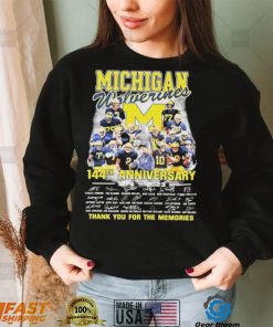 Michigan Wolverines 144th Anniversary 1879 2023 Thank You For The Memories Signatures Shirt