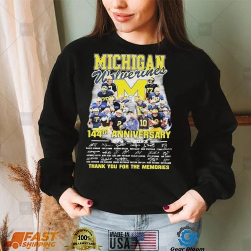 Michigan Wolverines 144th Anniversary 1879 2023 Thank You For The Memories Signatures Shirt