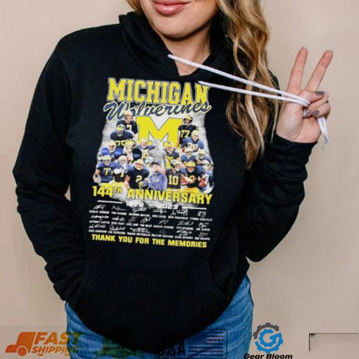 Michigan Wolverines 144th Anniversary 1879 2023 Thank You For The Memories Signatures Shirt