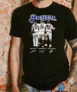 Milwaukee Brewers Josh Hader Corbin Burnes And Omar Narvaez Signatures Shirt