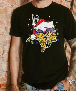 Minnesota vikings Santa Hat Christmas Light Shirt