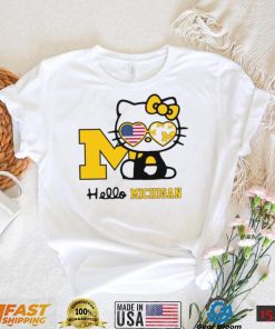 Nice Michigan hello kitty American flag shirt