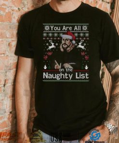 Naughty list john calvin ugly Christmas Tee