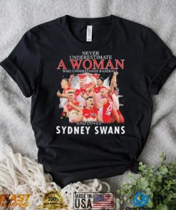 Never Underestimate A Woman Who Understands Baseball Team And Loves Sydney Swans Shirt