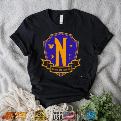 Nevermore Academy Wednesday Unitas Est Invicta logo shirt