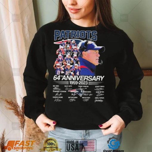 New England Patriots 64th Anniversary 1959 2023 Signatures Shirt