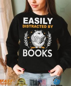 Owl Easily Distracted By Books Shirt