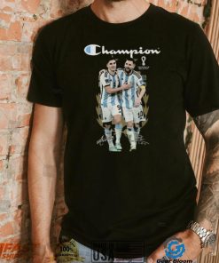 Perfect Partnership Julian Alvarez’s vs Lionel Messi Fifa World Cup Champion shirt