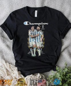 Perfect Partnership Julian Alvarez’s vs Lionel Messi Fifa World Cup Champion shirt