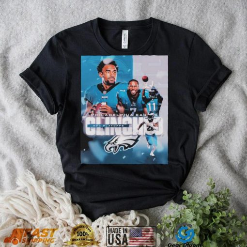 Philadelphia eagles 2022 clinched playoffs team T shirt