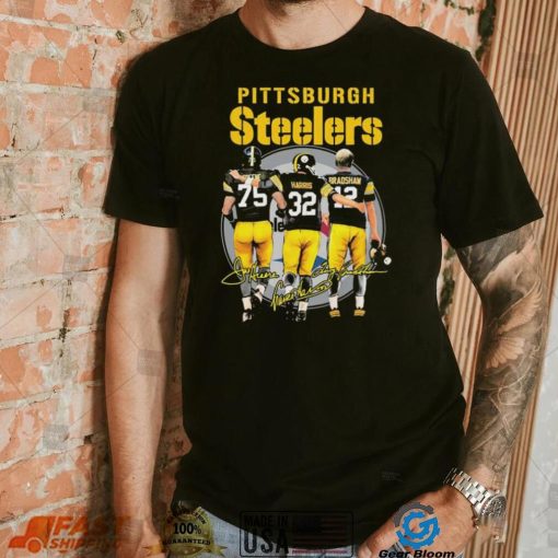 Pittsburgh Steelers Franco Harris Joe Greene And Terry Bradshaw Signatures Shirt