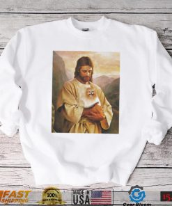 Pomeranian Dog And Jesus Lover Funny Graphic Shirt