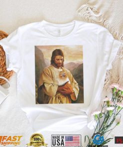 Pomeranian Dog And Jesus Lover Funny Graphic Shirt