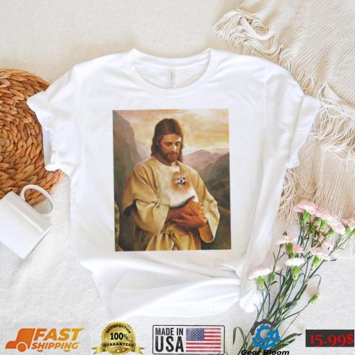 Pomeranian Dog And Jesus Lover Funny Graphic Shirt