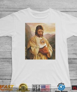 Pomeranian Dog And Jesus Lover Funny Graphic Shirt