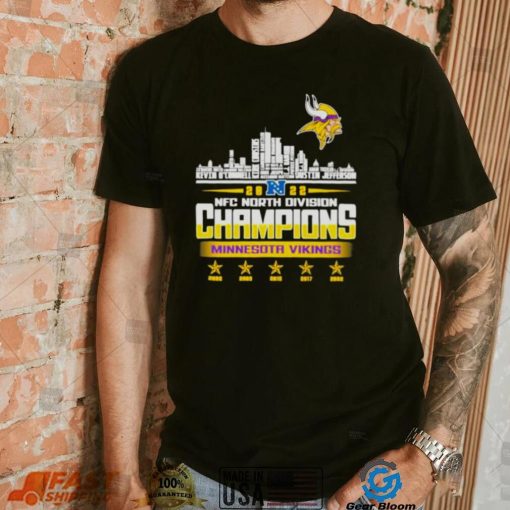 Minnesota Vikings players names 2022 NFC North Division city skyline Shirt