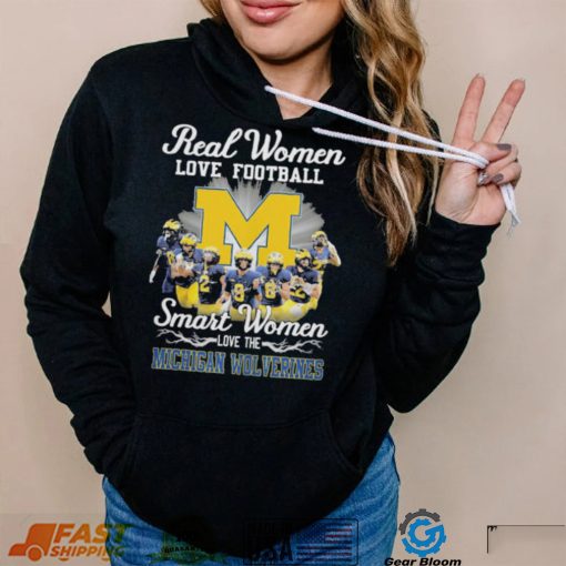 Real women love football smart women love the Michigan Wolverines champions with signatures shirt