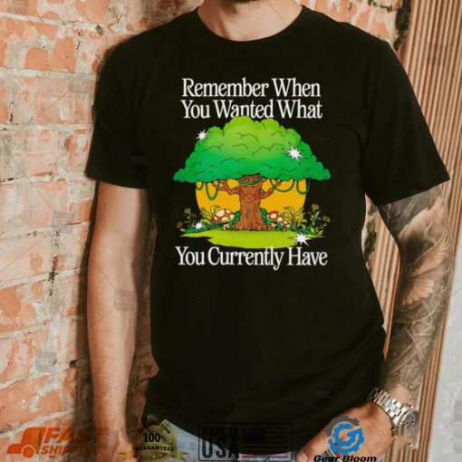 Remember when you wanted what you currently have tree shirt