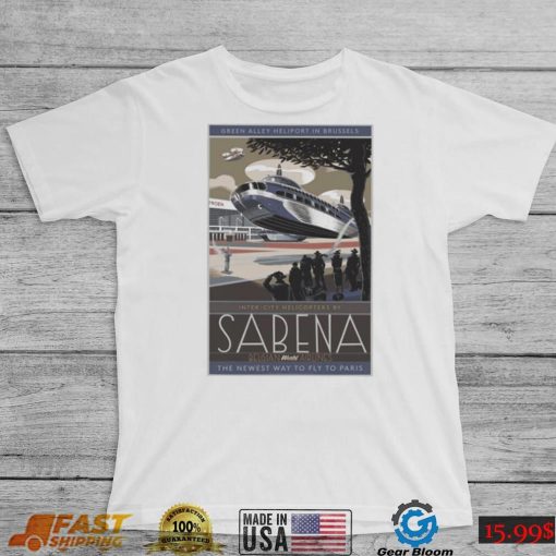 Sabena belgian world airlines poster the newest way to fly to paris shirt