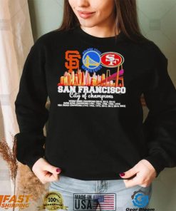 San Francisco City of Champions Giants Warriors and 49ers 2022 matchup shirt
