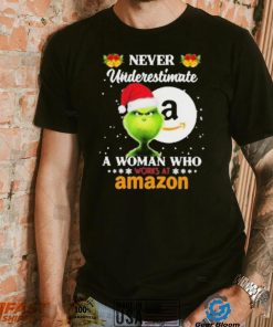 Santa Grinch Never Underestimate A Woman Who Works At Amazon Shirt