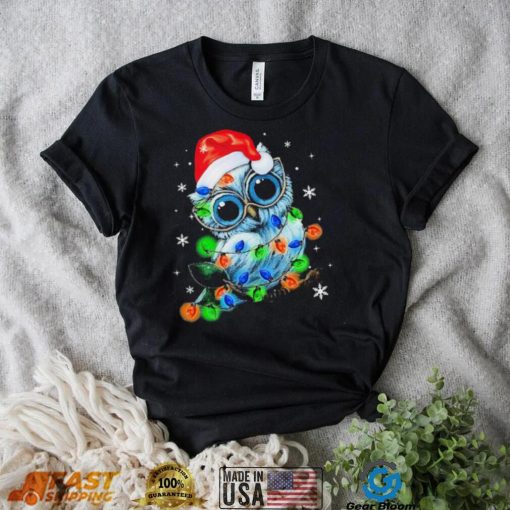 Santa Owl Light Christmas Shirt