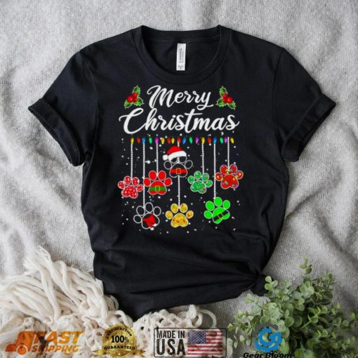 Santa Paws Merry Christmas light 2022 shirt