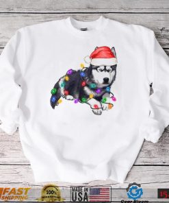 Siberian Husky Christmas Shirt, Dog Lovers, Holiday Lights Sweatshirt