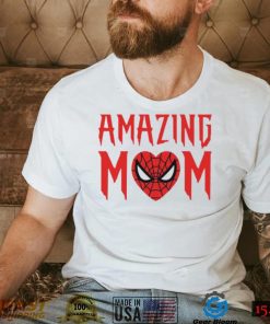 Spiderman Face Heart Amazing Mom Spiderman Valentine Shirt