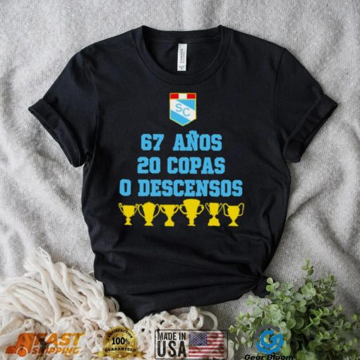 Sporting cristal 67 anos 20 copas 0 descensos T shirt