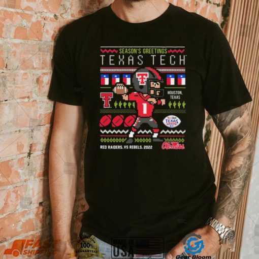 Texas Tech Vs Ole Miss Football 2022 Taxact Texas Bowl Season’s Greetings Christmas Ugly Shirt