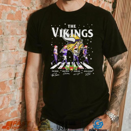 The Vikings Kirk Cousins Adam Thielen Dalvin Cook And Justin Jefferson Abbey Road Christmas Signatures Shirt