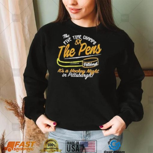 The five time champs 5x the pens Pittsburgh penguins hockey shirt