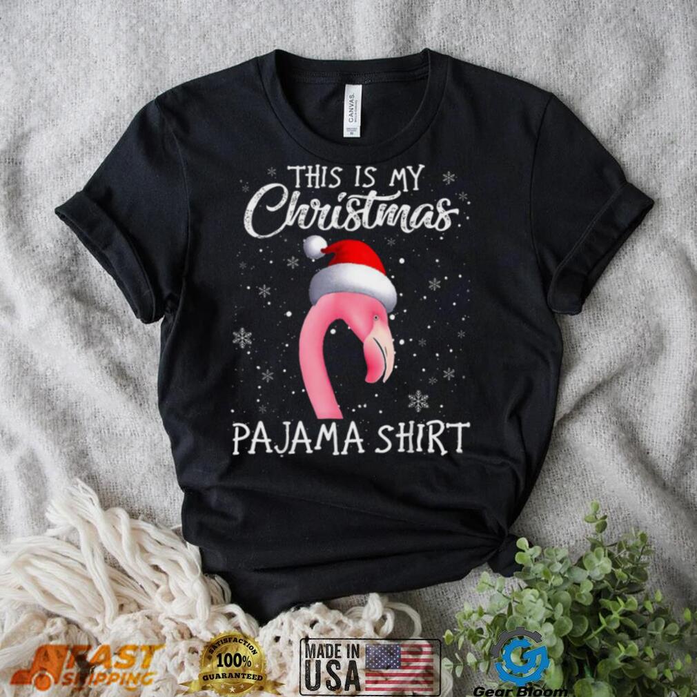 This Is My Christmas Pajama Flamingo Santa Xmas Christmas Pajama T Shirt