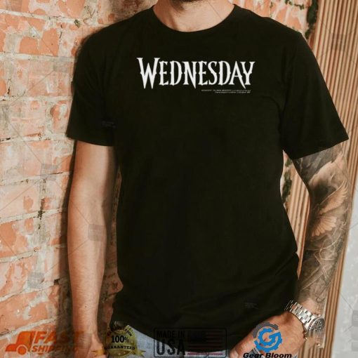 Top wednesday simple text logo shirt